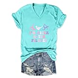 PUGIAF Pilates Shirt for Women, I'm Nicer After Pilates Shirt, Casual Graphic Letter Print Pilates Life Summer Tops Aqua Blue