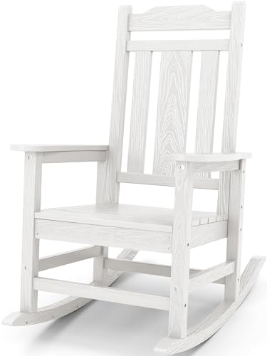 SERWALL Outdoor Rocking Chair White
