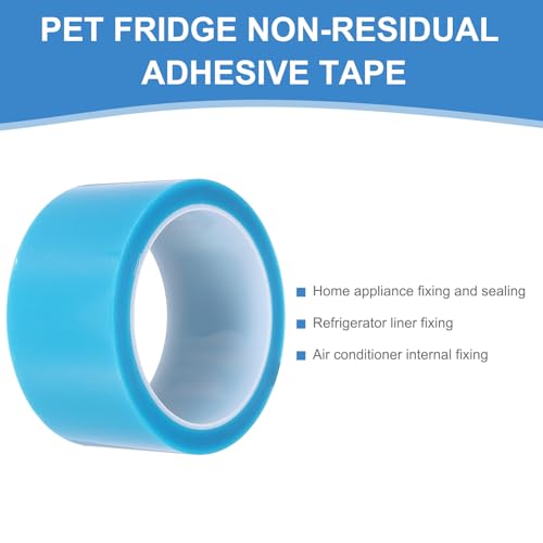 Image of PATIKIL 50mm x 50m Refrigerator Tape PET Fridge Non-Residual Adhesive Tape for Fixing Drawer Refrigerator Air Conditioner Printer Sky Blue