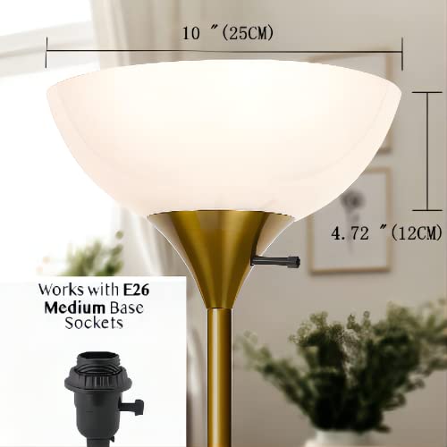 Floor Lamp Shade 2 Pack Torchiere Lamp Shades Replacement, 10 Inch Diameter, 1.65 Inch Fitter, Plastic Bowl White Lamp Shades For Floor Lamps Upright #TOP1