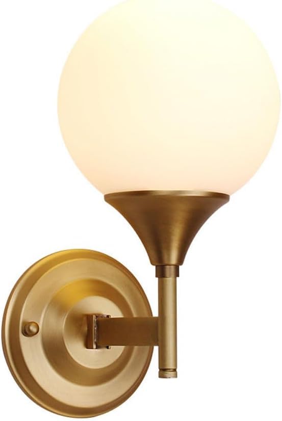 Aplique de Pared de latón de Mediados de Siglo para Pasillo, iluminación Moderna con Globo de luz y Pantalla de Vidrio Esmerilado, lámpara Colgante para Dormitorio, Sala de Estar, baño, Entrada,