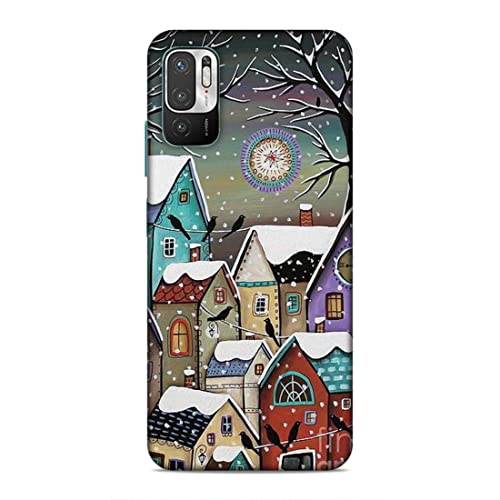 Image of Printed Mobile Back Hard Case Cover for Xiaomi Redmi Note 10T 5G / Xiaomi Redmi Note 10 5G / Xiaomi Poco M3 Pro 5G | Snowfall, Houses, Animated, Home Sweet Home -2186