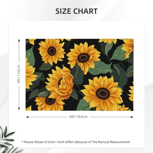 Drapeaux d'extérieur double face 122x183 cm tournesol en polyester 200D