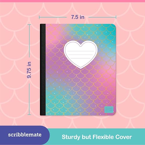 Cahier de composition ScribbleMate mignon lignes larges pour dessiner et écrire - 5