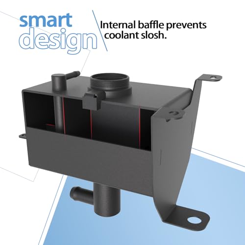 Image of Aluminum Coolant Reservoir Tank with Bracket & Sight Glass For Jeep Wrangler JL JLU 2018+ 2.0L 3.6L & Gladiator JT 2020+ | Aluminum Expansion Tank | Wrangler JL Coolant Reservoir Jeep JL