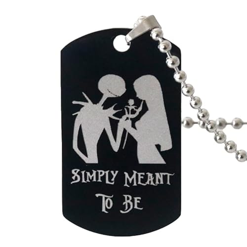 Moonffay The Nightmare Before Christmas Necklace Charm Bella Jack And Sally Skeleton Pendant Choker Stainless Steel Couples Jewelry Valentines Day Gifts For Women Men (Style 6) #TOP10