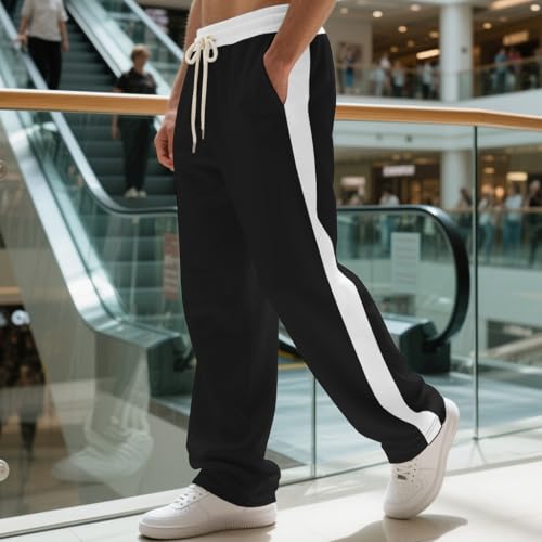Men's Loose Fit Fashion Sports Pants Athletic Fitness Urban Style Streetwear High Waisted Trousers with Pockets3