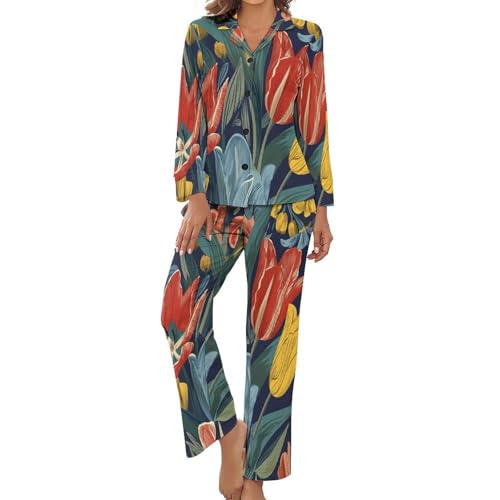 Pyjama deux pièces ample pour femme résolvant l'inconfort nocturne des fortes chaleurs d'été