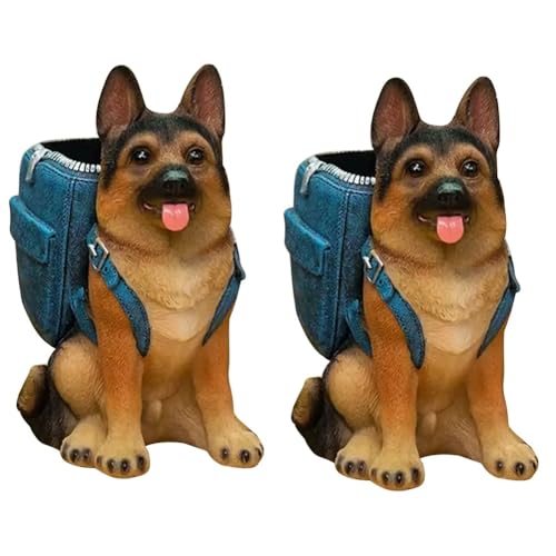 Qtheute(クテウテ) かわいい犬のペンホルダー メイクブラシホルダー 収納ボックス オフィス用品 ペンホルダー 収納ボックス オフィス整理 2個