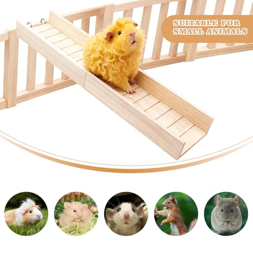 Meerschweinchen Kletterrampe Holz Haustiere Brücke Spielzeug Hamster Leiter Spielzeug Zubehör für Kleintiere Meerschweinchen Hamster Ratten Chinchillas Eichhörnchen - 80 × 17 × 7 cm