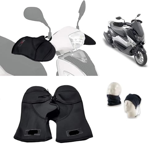 Lenkerstulpen für Motorrad, Motorroller, Maxiscooter, Handschutz aus Neopren, wasserdicht, Handschutz für Lenker, Abdeckung für kalte Regen, einfache universelle Montage, hält die Hände warm, Schwarz