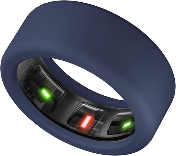 Smart Ring Silicone Cover Compatible with Oura Ring Gen 3, Gabit Ring- Lightweight Silicone Smart Ring Protector, Skin Friendly Case for Working Out, (S for 6 7 8 9 10) Navy Blue