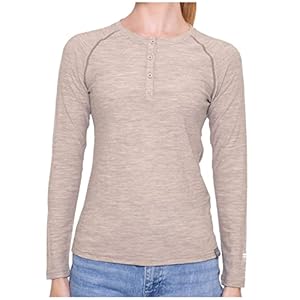 MERIWOOL Women’s Base Layer Long Sleeve Henley – Lightweight Merino Wool Thermal Shirt