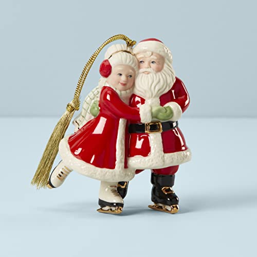 Lenox Ice Skating Santa And Mrs. Claus Ornament, 0.50 Lb, Red & Green For Christmas #TOP1