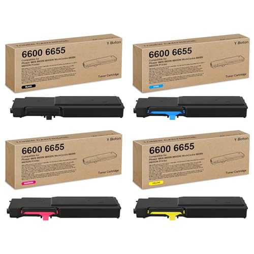 Image of High Yield Phaser 6600 WorkCentre 6605 Toner Cartridge Compatible for Xerox Phaser 6600 6600N 6600DN WorkCentre 6605 6605N 6605DN Printer.106R02228 106R02227 106R02226 106R02225