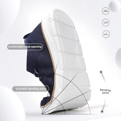 Image of Mens Slip-on Loafers Comfortable Boat Shoes Casual Walking Sneakers Mesh Business Oxfords Work Lightweight Soft Sole