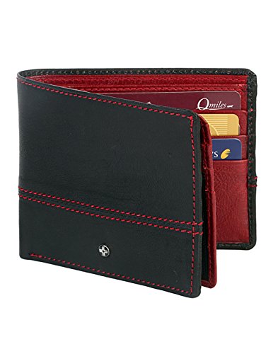 JL Collections 12 Card Slots Blue and Red Men’s Bifold Wallet