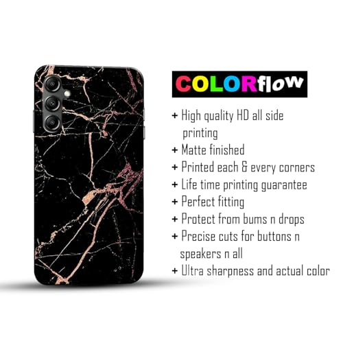 Image of COLORflow Back Cover Compatible with Samsung Galaxy A14 5G / 4G | Beautiful Black Golden Marble | Designer Printed Hard CASE Bumper Back Cover Compatible with Samsung Galaxy A14 5G / 4G