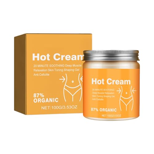 Crema térmica contra la grasa abdominal | Crema caliente reafirmante corporal reafirmante para masaje para cintura, muslos, brazos en casa, viajes, fitness, hombres y mujeres
