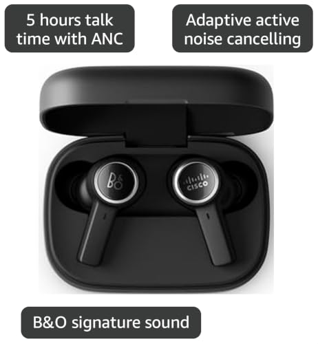 Image of Cisco | Bang & Olufsen 950, True Wireless in-Ear Bluetooth Earbuds with Wireless Charging Case, Active Noise Cancellation, Black Anthracite, 2-Year Limited Liability Warranty, (HS-WL-950-BUN-C)