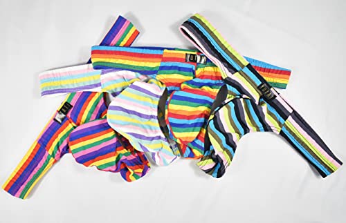 Mens Jockstrap Underwear Low Waist Striped U Convex Thong 4Pack3
