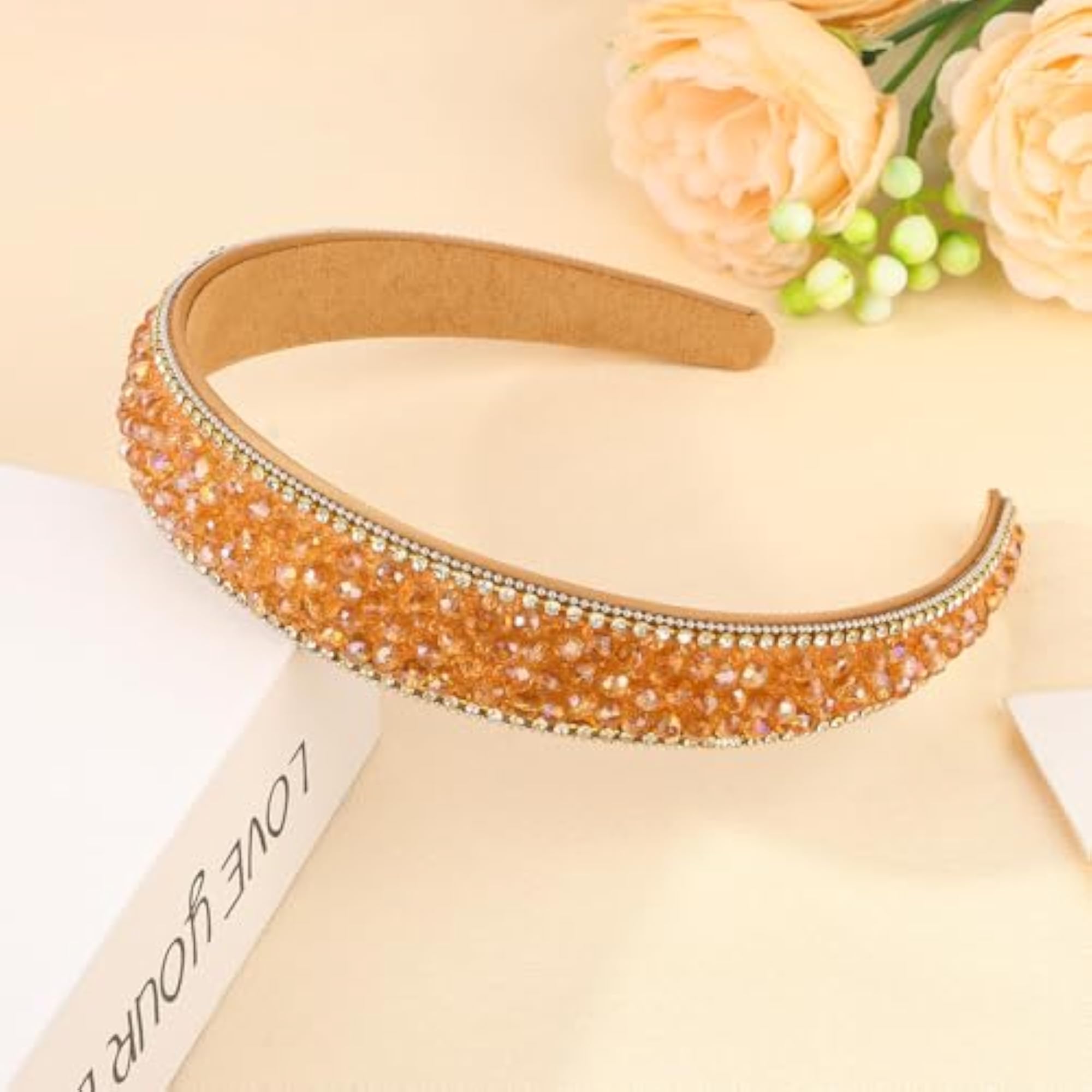 Beaded Headband in Orange, Stylish Hair Accessory