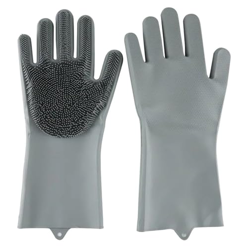 Guantes De Limpieza Guantes for lavar platos de silicona for uso doméstico, guantes for limpieza de cocina, lavado de ropa, guantes de baño, Herramientas de limpieza, 3 uds. Para Uso DoméStico(Gray)