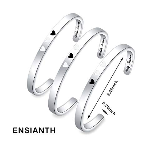 ENSIANTH Sister Bracelet Set - Big, Little, and Middle Sister Cuff Jewelry Gift for Best Friends2