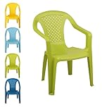 Tots World Child's Choice Children's Chair, Green - Lightweight & Stackable for Easy Storage, Ideal for Indoor/Outdoor, Playrooms, and Classrooms - Stylish Lattice Design with Supportive Armrests