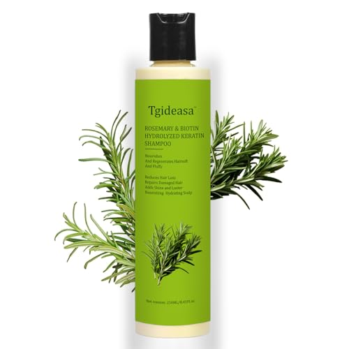 1PCSTgideasa Rosemary Hair Growth Shampoo,Upgraded New Tgideasa Organic Rosemary & Hydrolyzed Keratin Hair Growth Shampoo,Thickening & Strengthening for Thinning & Hair Loss,250ml/8.45floz