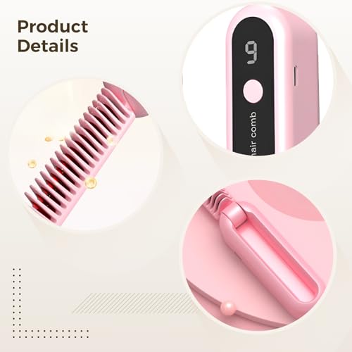 Plancha de Pelo Inalámbrica Plegable con 9 Temperaturas Rosa miniatura 3