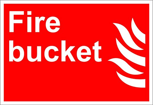 Fire Bucket Fire OSHA ANSI Label Decal Sticker 7 inches x 5 inches
