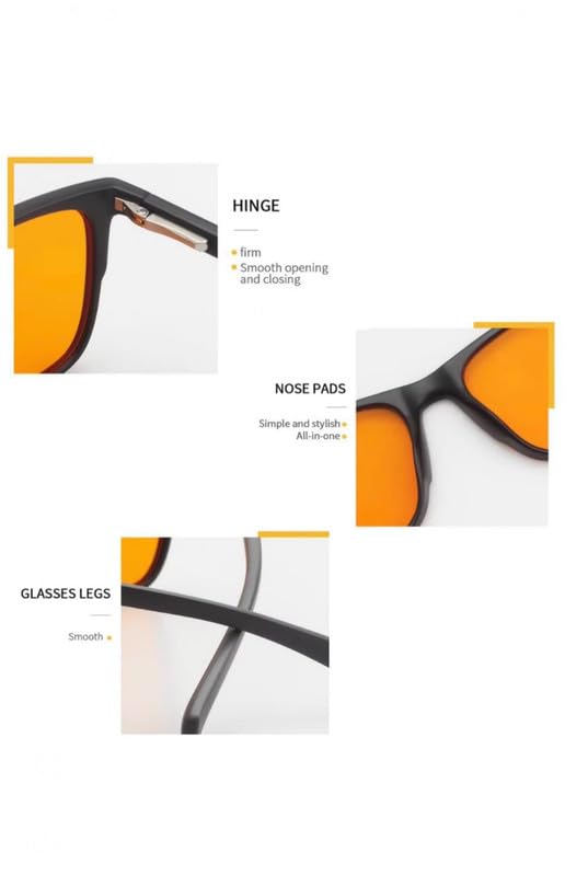 Image of Lunaire 100% Blue Light & UV Block | Better Sleep, Less Eye fatigue | Gaming, TV & Computer Ready | Unisex | Universal - design Black frame