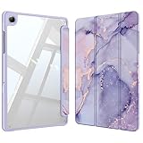 Fintie Hybrid Slim Case for Samsung Galaxy Tab A11+ Plus 11 Inch 2025/ A9+ Plus 2023, Shockproof Cover with Clear Transparent Back Shell, Auto Wake/Sleep, Lilac Marble
