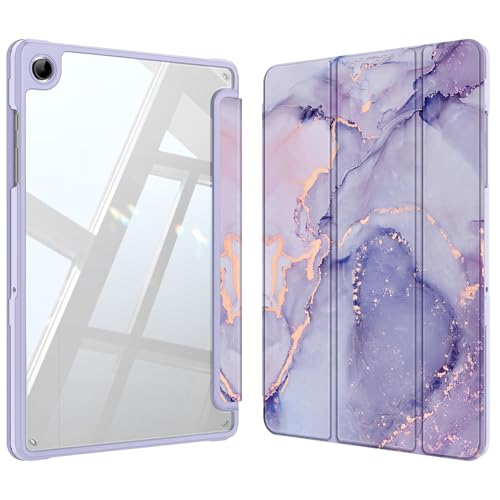 Fintie Hybrid Slim Case for Samsung Galaxy Tab A11+ Plus 11 Inch 2025/ A9+ Plus 2023, Shockproof Cover with Clear Transparent Back Shell, Auto Wake/Sleep, Lilac Marble by FINTIE - Used condition - US$8.04