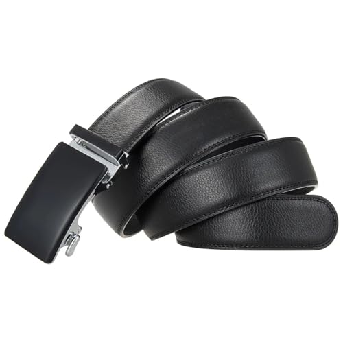 Men's 3.5Cm Casual Business Automatic Buckle Belt Black Red Brown Leather Belt4