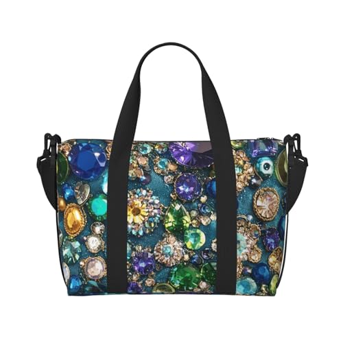 diamond colorful print Travel Duffel Bag, Sports Tote Gym Bag, Swim Pool Bag Large Shoulder Tote Bag for Beach Weekender2