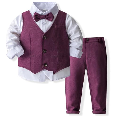 Costume pour enfant violet idéal mariage et cérémonie tenue gentleman garçon 5-7 ans