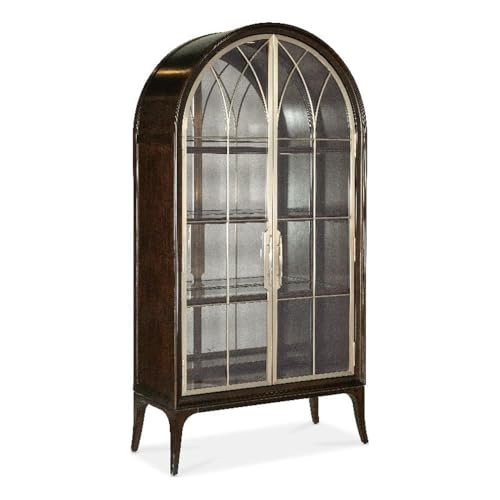 Hooker Furniture Bella Donna Wood Framed Display China Cabinet in Caviar