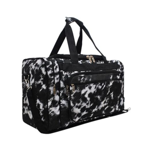 NGIL Canvas 20" inch Duffle Bag (Cow Fur Texture-Black)