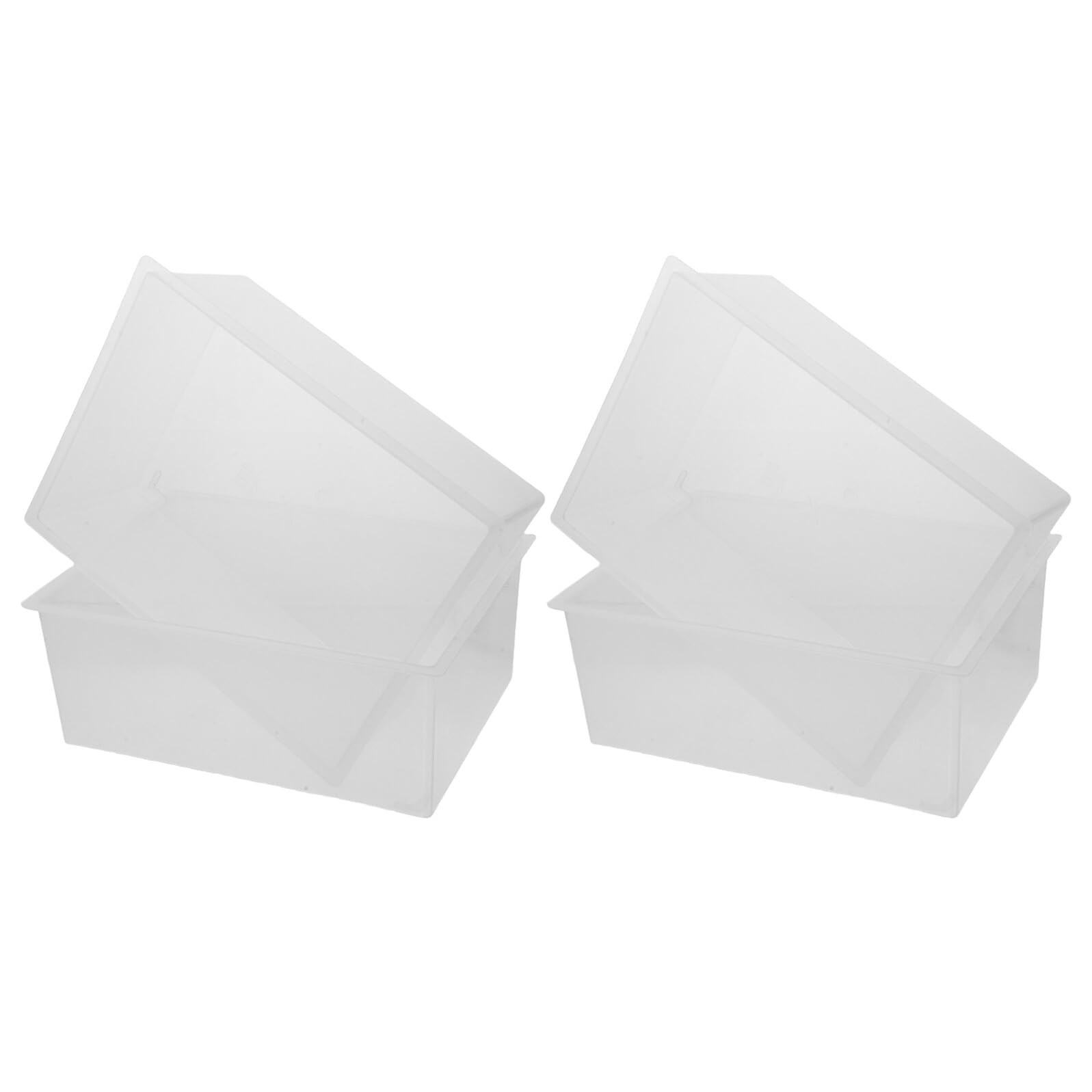 Recipiente de Plástico Transparente Cuadrado para Laboratorio 267X195X10 CM Paquete de 4 Unidades Resistente a Productos Químicos Adecuado para Experimentos Científicos y