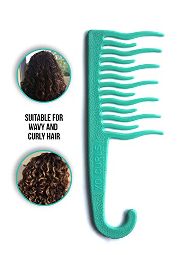 Xo Curls Shower Detangling Comb - Wide Tooth Comb With Hook For Easy Hanging In Shower, Removes Knots And Tangles Gently #TOP3