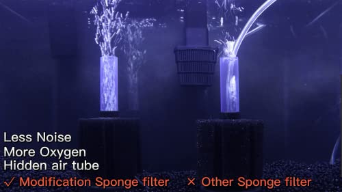 Alegi Aquarium Sponge Filter With Air Stone, Airline Tubing For Betta, Nano, Shrimp, Fry Fish Tank (Middle Up To 30Gal 1 Pcs) #TOP1
