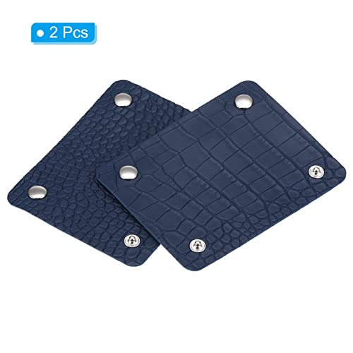 PATIKIL Luggage Handle Wrap, 2 Pack Irregular Pattern PU Handbag Grip Cover Protector Identifier with Clasp for Suitcase Grocery Shopping Bag, Navy Blue - Image 3