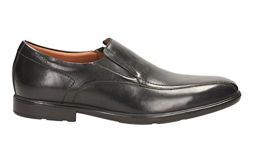 Image of Clarks Men's Gosworth Step Black Leather Formal Shoes - 10 UK