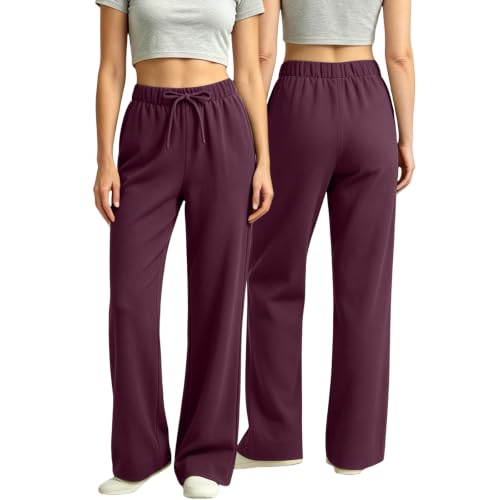 Womens Baggy Sweatpants Low Rise Wide Leg Lounge Pants With Pocket - image 8