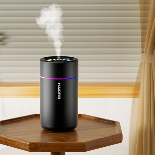 Portable Mini Humidifier, Colorful, Cool Mist, USB Powered. Perfect for Bedroom, Office & Car (Black) by Viewmoi - Image 4
