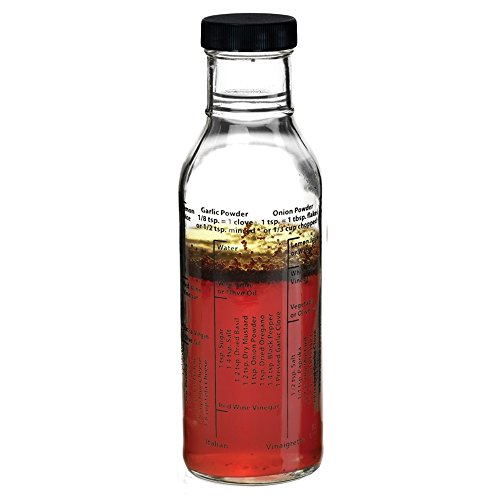 Salad dressing jar Eddingtons - Pot vinaigrette verre bouteille sauce graduée - 4