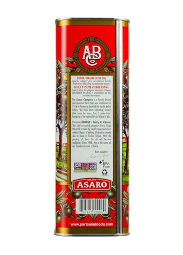 Partanna Robust Extra Virgin Olive Oil - Premium Castelvetrano Oil - Harvested in Sicily - Pure Authentic Italian - Monovarietal - Rich in Flavor - First Cold Pressed - 101 fl oz (3 L) Tin