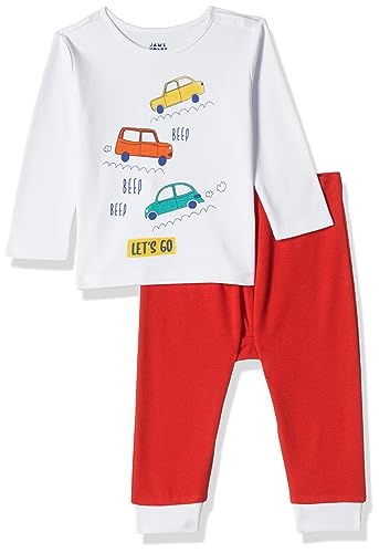 Image of Amazon Brand - Jam & Honey Baby-Boys and Girls 100% Soft & Pure Cotton Long Sleeve Tee with Jogger - Unisex Clothing Set